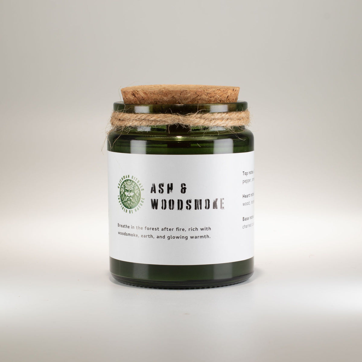 Bougie de soja Frêne & Fumée de bois — Greenman Rituals